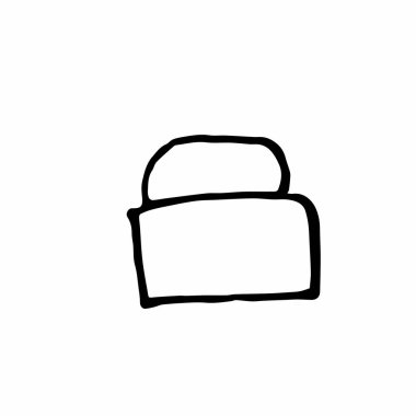 Birinci paket kremalı el çizimi. Beyaz izole bir arka planda siyah çizim çizimi. Resim, kartpostallar, tekstil, çıkartma, ambalaj için tasarım.