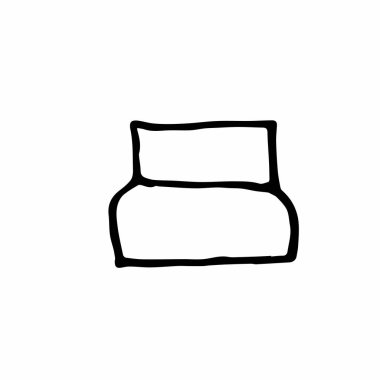 Birinci paket kremalı el çizimi. Beyaz izole bir arka planda siyah çizim çizimi. Resim, kartpostallar, tekstil, çıkartma, ambalaj için tasarım.