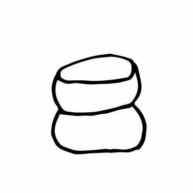 Birinci paket kremalı el çizimi. Beyaz izole bir arka planda siyah çizim çizimi. Resim, kartpostallar, tekstil, çıkartma, ambalaj için tasarım.