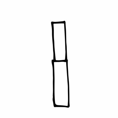 Birinci el ruj izi. Beyaz izole bir arka planda siyah çizim çizimi. Resim, kartpostallar, tekstil, çıkartma, ambalaj için tasarım.