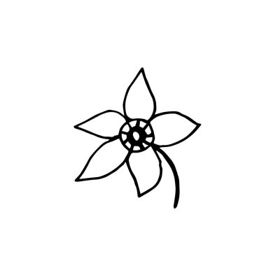 Siyah çizgili vektör çiçek yorumları. Sosyal medya illüstrasyonu