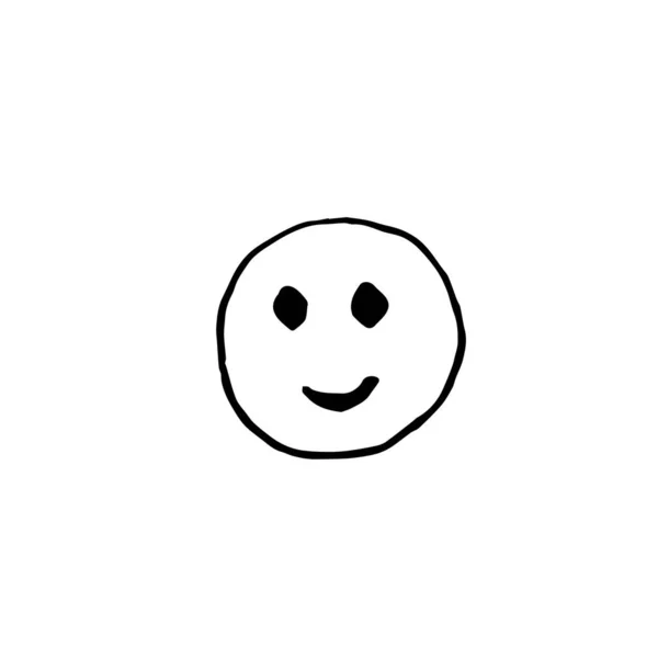 Векторная улыбка в чёрной линейке. Иллюстрация в социальных сетях — стоковый вектор