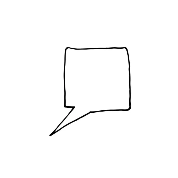 Vector chat comment in black lineart. Social media illustration — Stock Vector