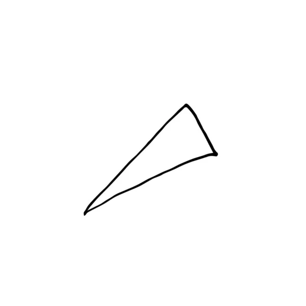Vector triangle in black lineart. Social media illustration on w — Stock Vector