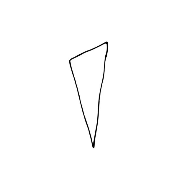 Διανυσματικό τρίγωνο σε μαύρη γραμμή. Εικονογράφηση κοινωνικών δικτύων στο w — Διανυσματικό Αρχείο