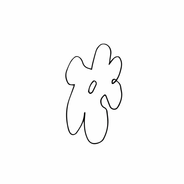 Vecteur à fleur unique dessiné à la main. Illustration simple d'un gribouillis en toile noire sur fond blanc isolé. Conception pour les impressions, papier d'emballage, papier peint, emballage, cartes et coloriage. — Image vectorielle