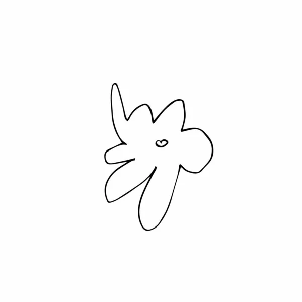 Vetor Mão Única Flor Desenhada Uma Ilustração Simples Doodle Arte —  Vetores de Stock