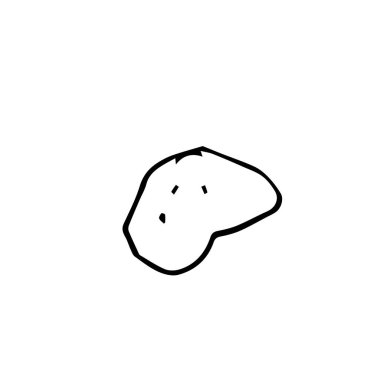 Bir vektör bahçe taşı elle çizilmiş klipsli sanat. Beyaz izole bir arka planda siyah bahçe çizimi çizimi. Paket kağıdı, çıkartma, kart, paket ve renklendirme için tasarım.