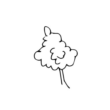 Bir vektör bahçesi yeşilliği, salata, el yapımı klipsli resim. Beyaz izole bir arka planda siyah bahçe çizimi çizimi. Paket kağıdı, çıkartma, kart, paket ve renklendirme için tasarım.