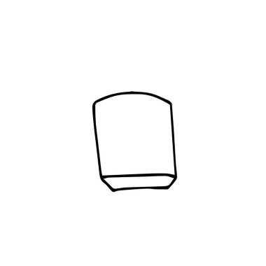 One vector pot for seedlings hand drawn clip art. Black gardening illustration line art on a white isolated background. Design for wrapping paper, stickers, cards, packages and coloring.