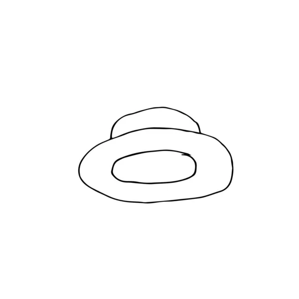 Ένα Vector Hat Hand Clip Art Μαύρη Κηπουρική Εικονογράφηση Γραμμή — Διανυσματικό Αρχείο