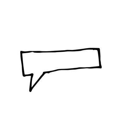 Siyah doğrulu vektör sohbet yorumu. Beyaz izole edilmiş arka plan çizimi üzerine sosyal medya illüstrasyonu. Web, afişler, çıkartmalar, ambalaj kağıdı, duvar kağıdı, paketleme ve kartpostallar için tasarım.