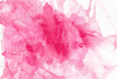 Watercolor pink texture. Bright splash illustration on a white i