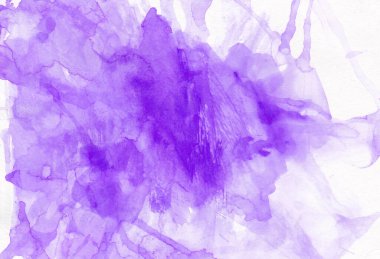 Watercolor violet texture. Bright splash illustration on a white