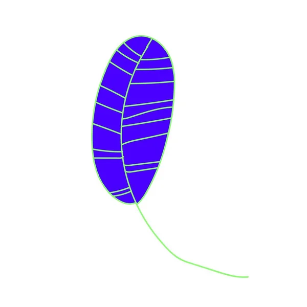 Vector Leaf Blue Banana Hand Drawn Tropical Botanical Illustration Green — ストックベクタ