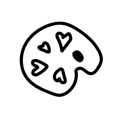 Vektör sanat paleti. Beyaz izole edilmiş arka plan siyah çizgi sanatında bir simge olarak gösterilmiştir. Sosyal ağlar, web, baskılar, kartlar, renkler, pankartlar, ambalaj kağıtları için tasarım.