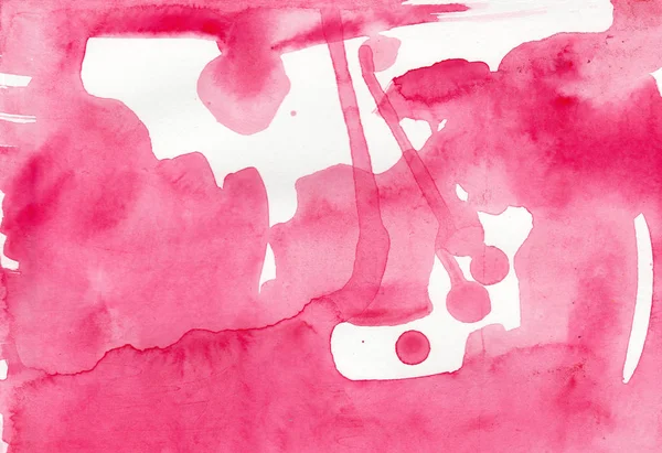 Акварель Текстурный Розовый Фон Разводами Пятна Пятна Белом Фоне Иллюстрация — стоковое фото