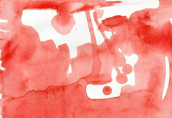 Акварель Текстурный Красный Фон Разводами Пятна Пятна Белом Фоне Иллюстрация — стоковое фото