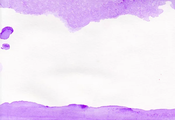 Akvarell Konsistens Violett Bakgrund Med Skilsmässor Fläckar Vit Bakgrund Illustration — Stockfoto