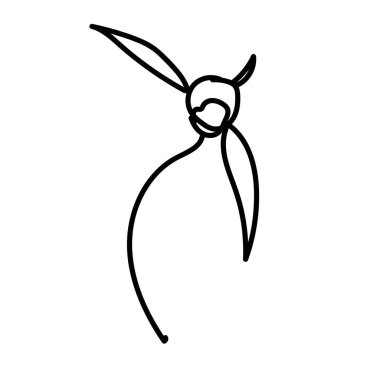 Vektör tek Şakayık. Botanik illüstrasyon, beyaz izole edilmiş bir arkaplan üzerine siyah çizgi sanatı karaladı. Sosyal medya, web, kartlar, tekstil, ambalaj kağıdı, baskılar, boyama için tasarım.