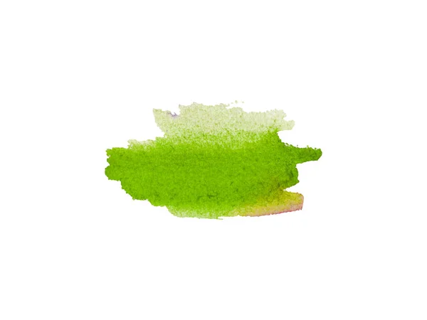 Зеленое Пятно Акварели Белом Изолированном Фоне Иллюстрация Пятна Капли Брызги — стоковое фото