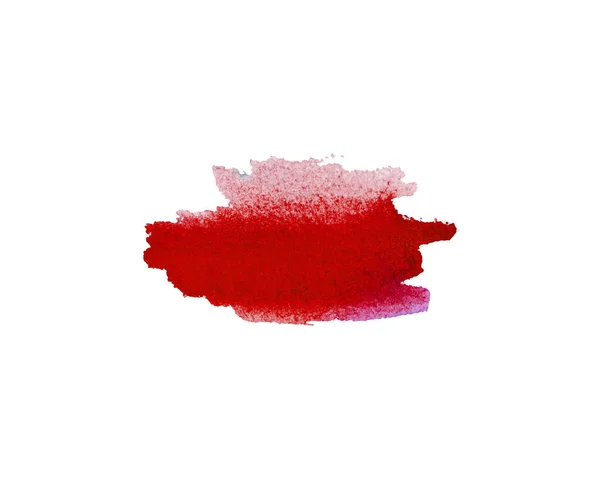 Uma Mancha Aquarela Vermelha Fundo Isolado Branco Ilustração Mancha Gota — Fotografia de Stock