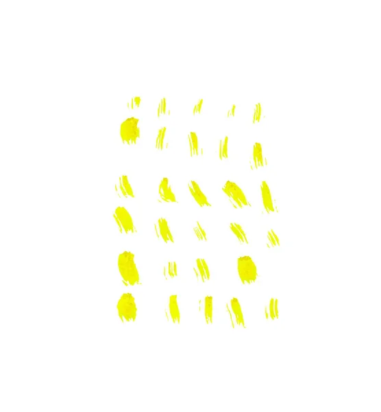 Жовті Акварельні Лінії Плями Білому Ізольованому Фоні Ілюстрація Плями Краплі — стокове фото