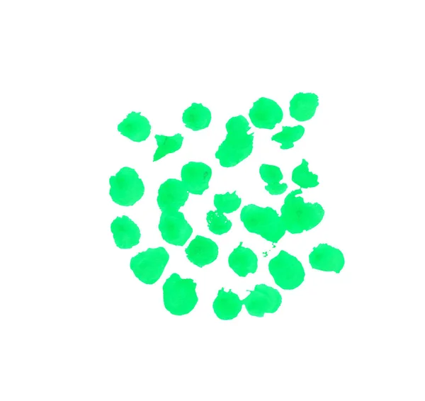 Зелені Акварельні Лінії Плями Білому Ізольованому Фоні Ілюстрація Плями Краплі — стокове фото