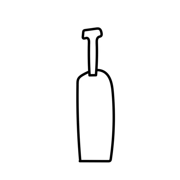 Vector Enkele Eco Glazen Fles Ecologische Illustratie Doodle Zwarte Lijn — Stockvector