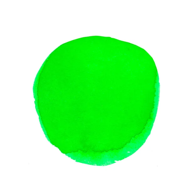 Акварель Круглого Зеленого Текстура Красочное Пятно Пятно Расплывчатая Рука Нарисованная — стоковое фото