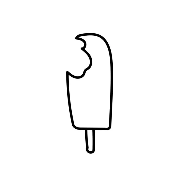 아이스크림 하나를사 디저트 두들검은 미디어 포스터 그래피 디자인 — 스톡 벡터