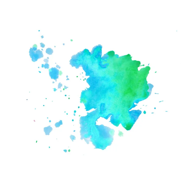 Mancha Aquarela Cor Azul Brilhante Textura Aquarela Abstrata Desenhada Mão — Fotografia de Stock
