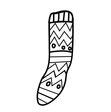 Basit vektör yün çorap. Kış ve sonbahar illüstrasyonu. 