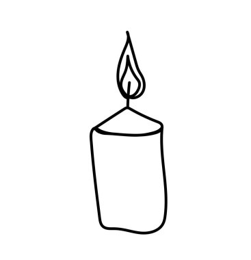 Basit vektör mumu. Kutlama Noel 'i ve sonbahar illüstrasyonu