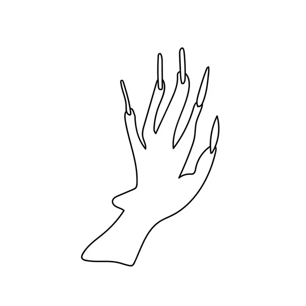 Одна Проста Жахлива Рука Відьми Хеллоуїна Страшна Ілюстрація Комах Рук — стоковий вектор
