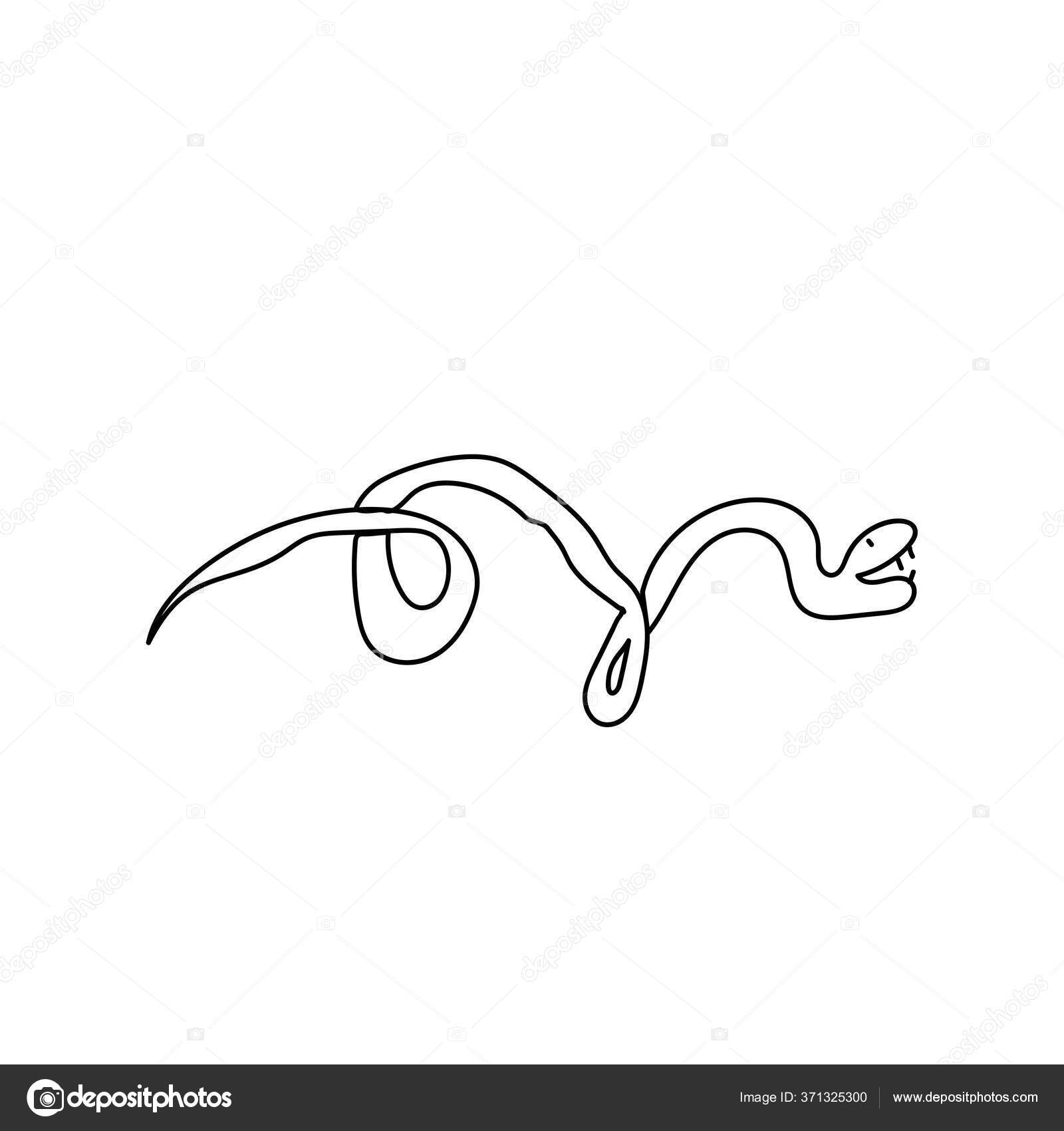 Uma Cobra Terrível Simples Para Halloween Scary Ilustração Réptil Mão  imagem vetorial de lucyinthepaint© 371325300