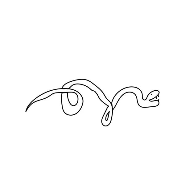 Serpent Terrible Simple Pour Halloween Scary Illustration Reptile Main Dessinée — Image vectorielle