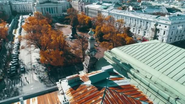 Petersburg Roof Top View Autumn Nevsky Prospect Saint Petersburg Russia — стокове відео