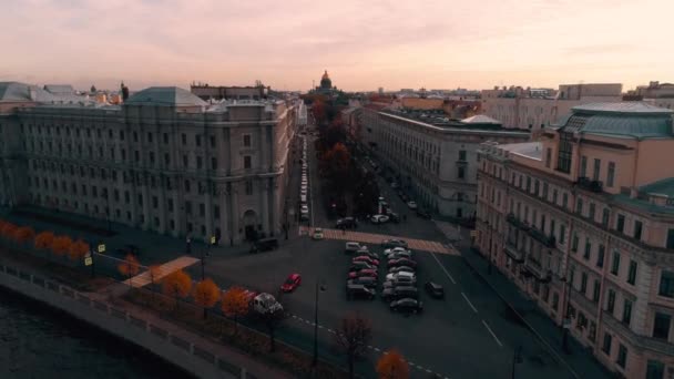 Saint Petersburg Roof View Saint Isaac Cathedral Old Streets Saint — стоковое видео