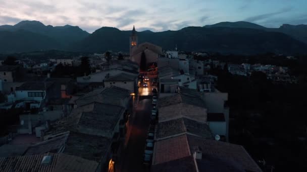 Campanet Town Vista Aerea Sul Tetto Della Chiesa Isole Baleari — Video Stock