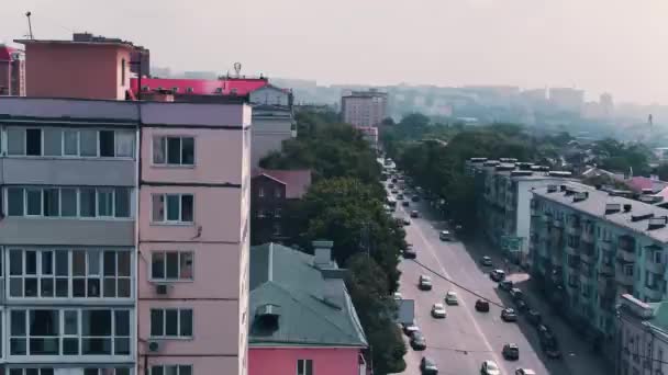 Vista Aérea Cidade Vladivostok Imagens Drones Dos Telhados Cidade — Vídeo de Stock