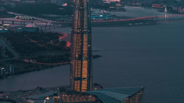 Vista San Petersburgo Desde Lakhta Center Edificio Más Alto Europa — Vídeo de stock