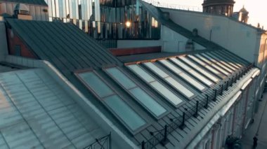 Saint Isaac Katedrali 'nin havadan görünüşü. St. Petersburg Rusya 'da Sabah