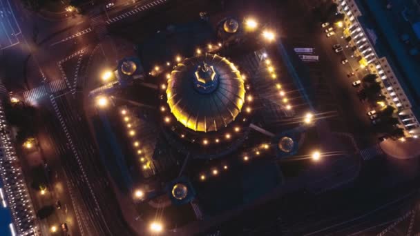 Flygfoto Över Sankt Isaacs Katedral Natten Sankt Petersburg Ryssland — Stockvideo