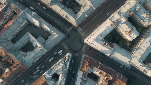 Top View Intersection Five Corners Zagorodny Avenu Saint Petersburg Russia — Stock Video
