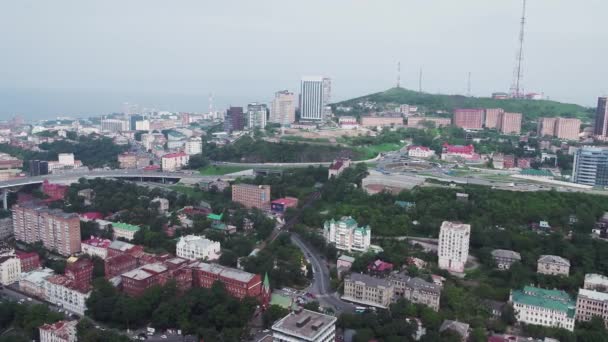Vue Aérienne Vladivostok Ville Portuaire Images Drones Des Toits Ville — Video