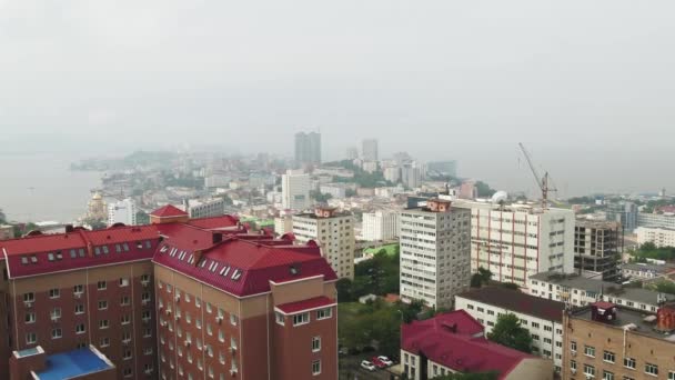 Vue Aérienne Vladivostok Ville Portuaire Images Drones Des Toits Ville — Video