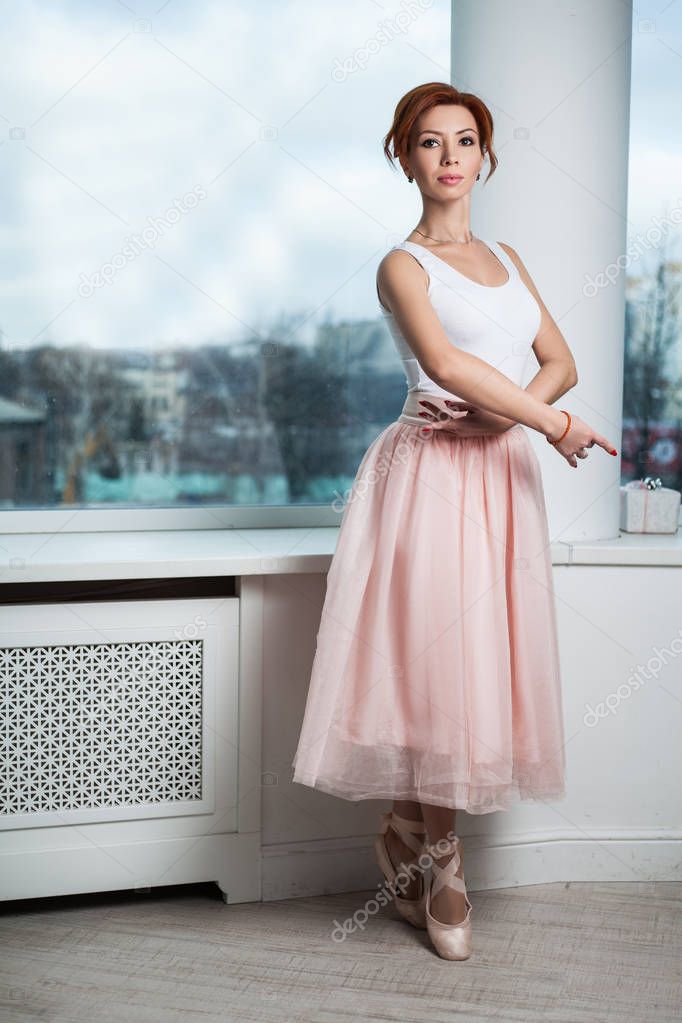 Portrait of redhead modern ballerina