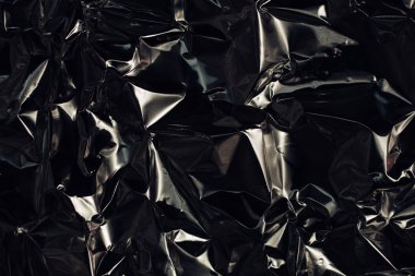 Tam kare buruşuk gümüş alüminyum folyo bir parça almak