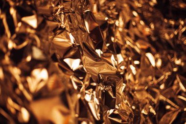 Tam kare buruşuk altın alüminyum folyo bir parça almak